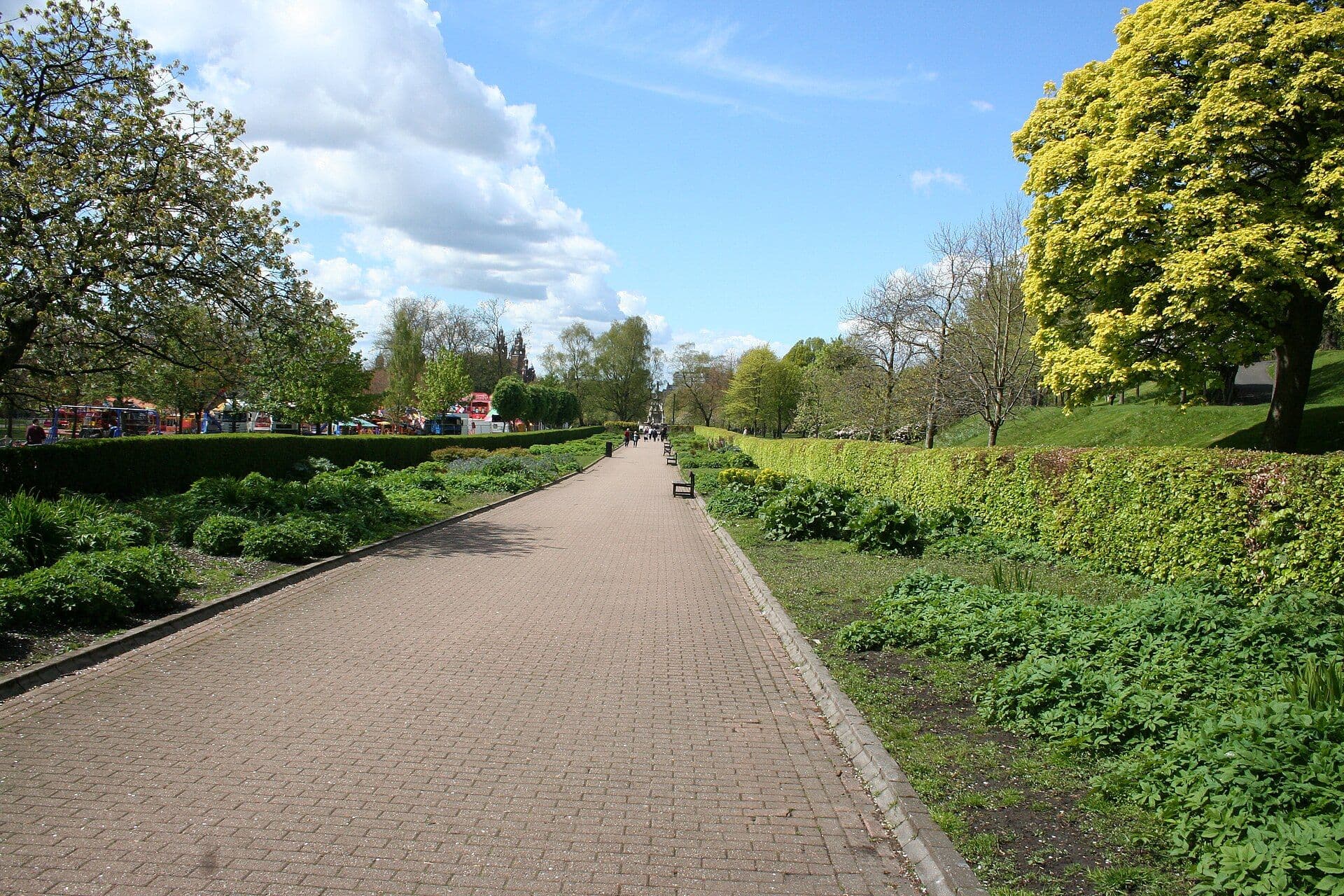 A tree-lined path through Kelvingrove Park, Glasgow